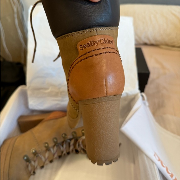 See by Chloe nabuk lace up boots - Picture 7 of 11